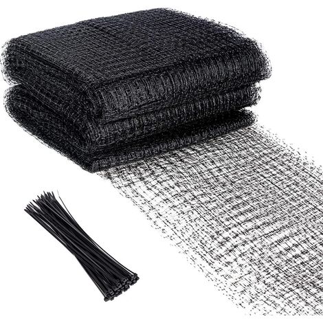 Toute Épreuve Filet Anti-oiseaux, 2.1m x 15.3m Filet de Protection Anti-oiseaux en Plastique Maille de Plantes de Jardin Filet D'arbres Fruitiers - avec 20 Attaches de Câble (Noir)