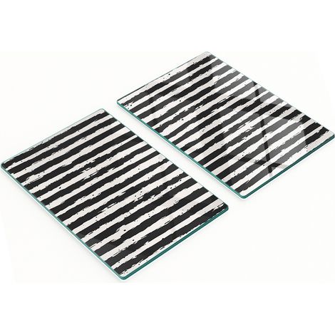 Set di taglieri da cucina in vetro temperato con motivo a righe, 2x40x52 cm (1/5)