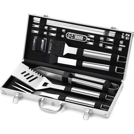 Ensemble barbecue 20 pièces, accessoires de grillade avec sac de transport, ustensiles de barbecue professionnels - idéal pour les grillades - AquaForge (1/5)