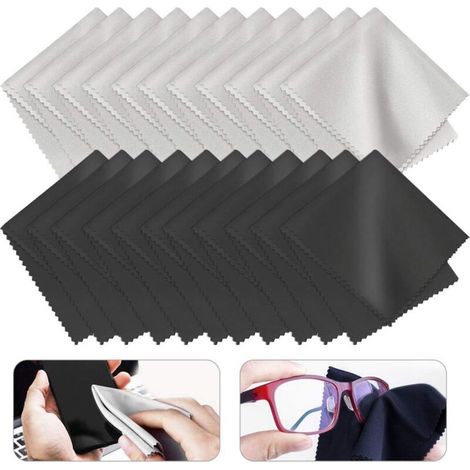 de chiffons nettoyage en microfibre pour lunettes x cm - Non pelucheux Lot 20 15 (1/4)