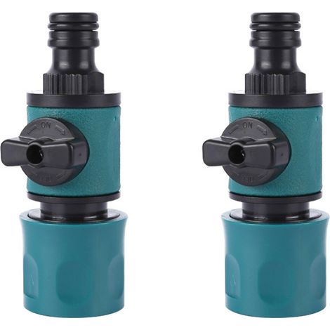 Robinets Rapides D'Arrêt Pour Tuyau D'Arrosage - Raccord Mâle Et Femelle - Compatible Tuyau 16 mm - Pour Enrouleur Et Robinet - Lot De 2 (1/5)