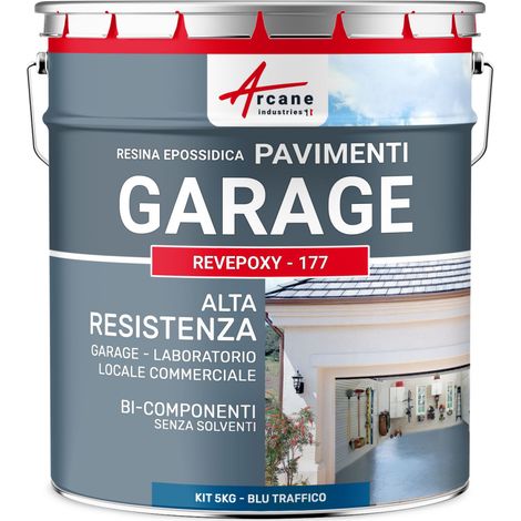 Resina epossidica per pavimenti garage - REVEPOXY - 177 - 5 kg (fino a 16 m² in 2 strati) Blu traffico - RAL 5017 - ARCANE INDUSTRIES