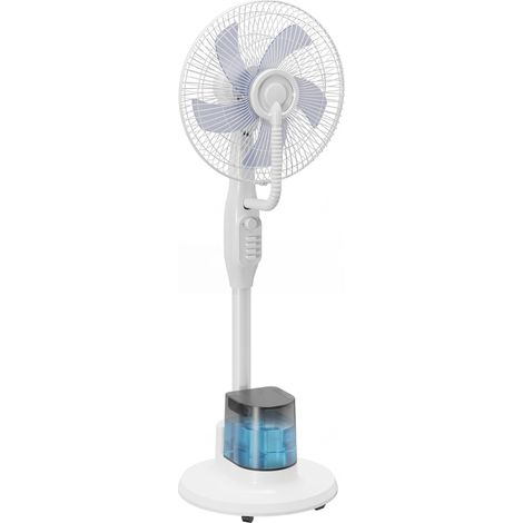 Ventilador Nebulizador 90W Oscillation de 70° 3 Vitesses 5 Aspas Depósito de Agua en 3,5L 5 Ruedas Blanco (1/5)