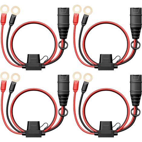 Faisceau de câbles 4 pièces compatible avec le chargeur de batterie NOCO, supportant le connecteur X-Connect GC002 M6 1/4 pouce XL à œillet, câble 16AWG 20A 22 (1/5)