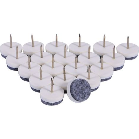 20 Pièces Protège-Sol en Feutre 20mm pour Meubles, Patins pour Chaises et Tables (Blanc) (1/5)