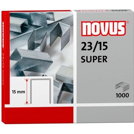 Novus punti metallici super 23/15 per cucitrici pesanti -scatola da 1000-.