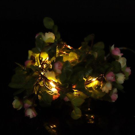 Guirlande fleur LED 2.5m – piles – décoration Noël / mariage / fête – maison (1/5)