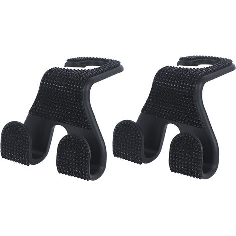 Due ganci per poggiatesta dei sedili auto, organizer per appendiabiti da sedile posteriore, ganci per auto, accessori universali per auto da donna, adatti a SUV, camion, ecc. (nero) (1/5)