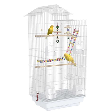 Casita para pájaros, múltiples puntos de acceso, diseño duradero, color blanco. (1/2)