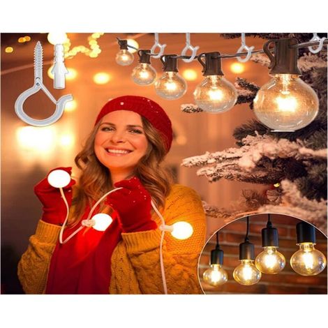 20PCS Crochets à Vis, Crochets à Visser Extérieure, Crochets de Plafond, Crochet de Lumières de Noël, Pour Suspendre des Plantes en Pot, Décorations de Noël, Lanternes, Guirlandes (Blanc) (1/3)