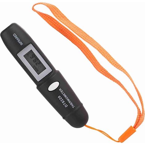 Ein berührungsloses Mini-Infrarotthermometer mit digitaler LCD-Anzeige zur Temperaturmessung (IR). (1/5)