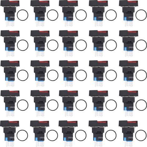 25 Stück Momenttaster mit Selbstverriegelung, 16 mm quadratisch, mit 24-V-Beleuchtungsset (1/5)