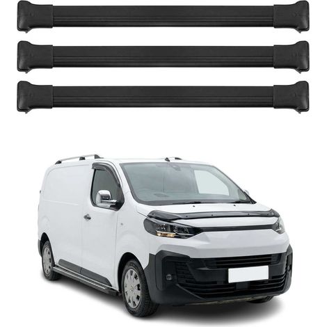 OMAC Aluminium Dachträger Querträger für Fiat Scudo 2022-2026 – Max. 75 kg – 2 Stangen Schwarz (1/5)