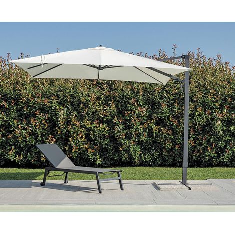 Aluminium-Sonnenschirm mit seitlichem Mast 300x300 anthrazit, Farbe der Plane ecru MALIGI HOME MG-MARIA Ecrù (1/5)