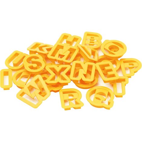 Pedrini linea dolci, set 26 taglia biscotti lettere alfabeto, in plastica gialla (1/3)