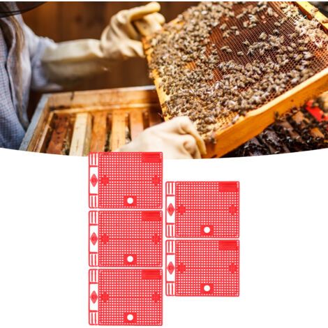 Lot de 5 isolateurs réutilisables pour reine des abeilles, cage portable pour introduction de la reine, outils d'apiculture, rouge (1/5)
