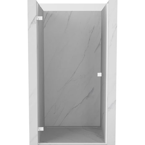 Mexen Lunar-B puerta de ducha abatible izquierda 75 cm, transparente, blanco - 832-075-000-20-00-L (1/5)