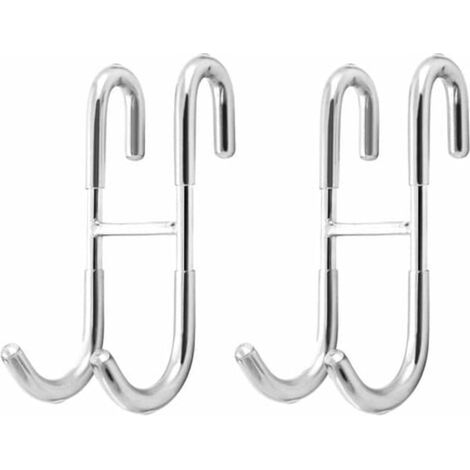 Crochet de douche sans perçage, fixation par ventouse pour porte en verre, support mural pour serviettes, sèche-serviettes et raclette de douche, lot de 2 pièces (1/4)