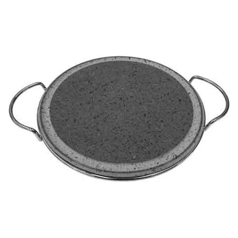 PLAQUE EN PIERRE LAVIQUE AVEC CADRE ROND Ø 26,5x1,5 cm