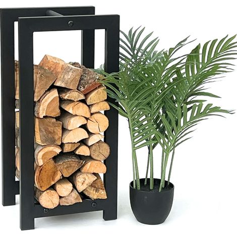 DanDiBo Kaminholzregal Innen Metall Schwarz Stehend Kaminholzständer 96467 Kaminholzhalter Brennholzregal Feuerholzregal (1/5)