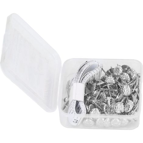 100-teiliges Set dekorativer Polsternägel aus Kohlenstoffstahl für Möbel, silberfarben (1/5)