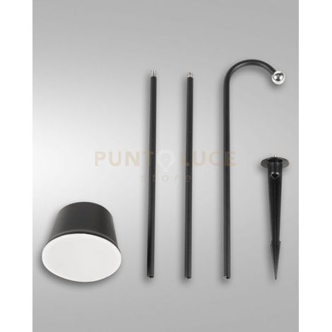 ARMANDA KIT GARDEN NERO A LED 3W 3000K 320LM DIMMERABILE E ORIENTABILE RICARICABILE IP54