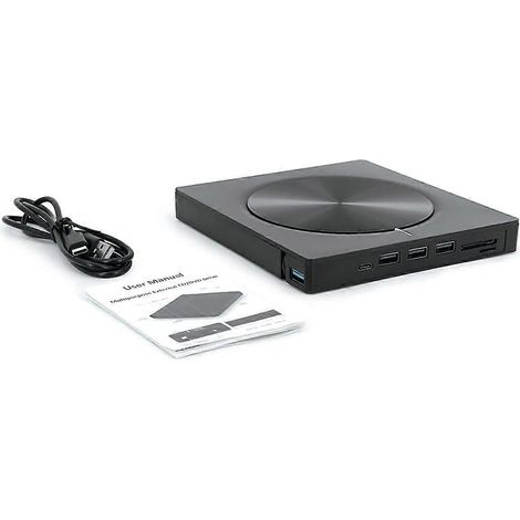 Graveur DVD-RW portable externe 8 en 1 USB 3.0/Type-C, lecteur optique DVD-ROM, lecteur DVD multifonction (1/4)