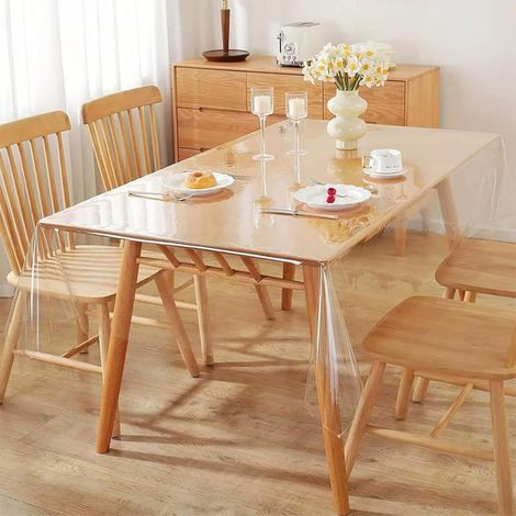 Nappe Transparente Rectangulaire,140x180 cm Protection Nappe en PVC (1/5)
