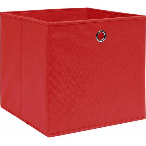 Contenitori 10 pz in Tessuto non Tessuto 28x28x28 cm Rosso vidaXL