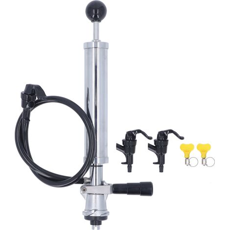 Pompe à bière manuelle pour fût 8 pouces, robuste et étanche en aluminium et acier inoxydable, idéale pour pique-niques et fêtes (1/5)
