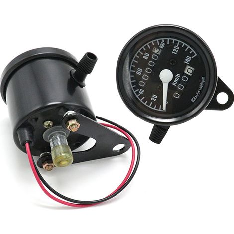 Compteur de vitesse universel moto 12V 0-140 km/h, odomètre rétro pour customisation, accessoire de modification (1/5)
