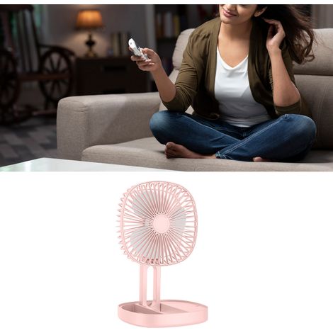 Ventilateur de Bureau Mini Rechargeable USB Portable Montable Mur Pivotant - Ventilateur Personnel Circulateur Air 486g Rose ABS - Petit Ventilateur Desktop avec Support pour Table Mur Voyage (1/5)