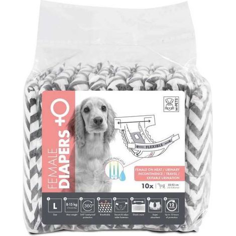 M PETS Hundewindeln Größe L Schutz 12h (1/2)