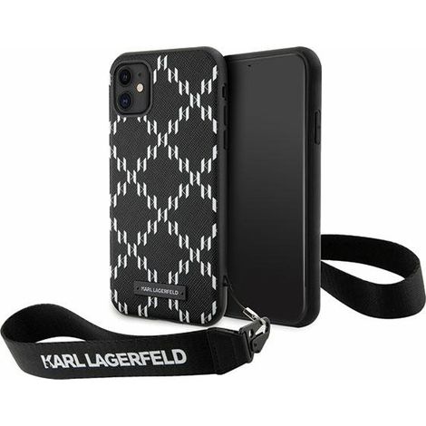 iPhone 11 Hülle Karl Lagerfeld Monogram Saffiano Schwarz (1/5)