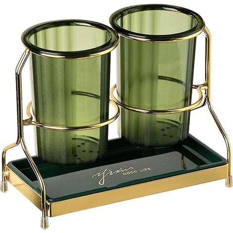 Vaisselle avec support en métal, pot à ustensiles de cuisine, organisateur de rangement pour couverts et ustensiles de table, d (1/5)