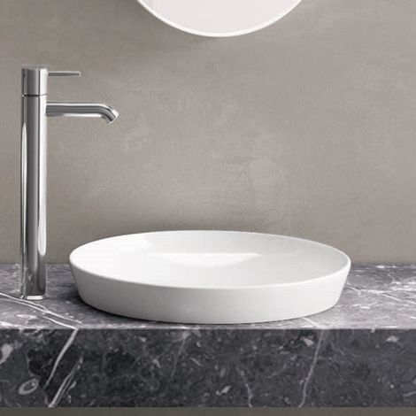 RAK Variant Round Drop-In Wash Basin 360 Wide 0 Tap Hole - Alpine White