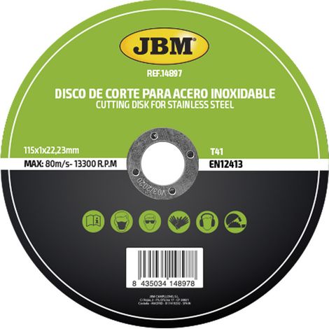 Disque de coupe métal JBM t41 115 mm épaisseur 1 mm