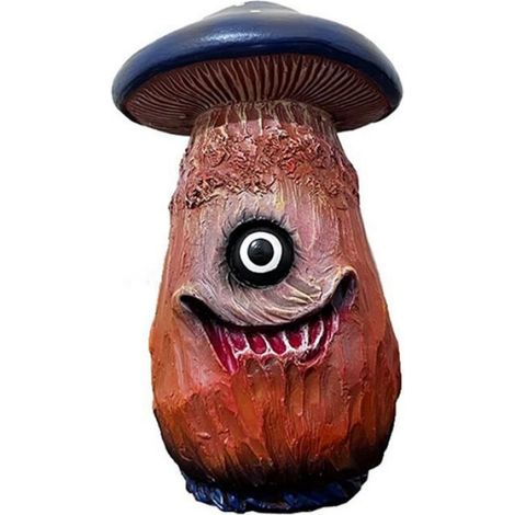 1 Statue de champignon en résine, décoration gothique peinte à la main, ornements de jardin et bureau pour Halloween (1/5)