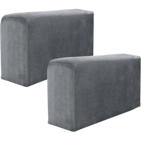 Sofa-Armlehnenbezug, rutschfester elastischer Armlehnenbezug für Stühle, dehnbarer Sofa-Armlehnenschutz, für Relaxsessel, Sofas (Dunkelgrau, 2er-Set) (1/4)