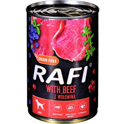 Cibo umido per cani Rafi con manzo, in scatola, 400 g (1/2)