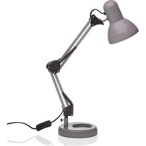 Lampada da tavolo snodabile regolabile luce da lettura con piantana in metallo per ufficio camera da letto tortora (1/5)