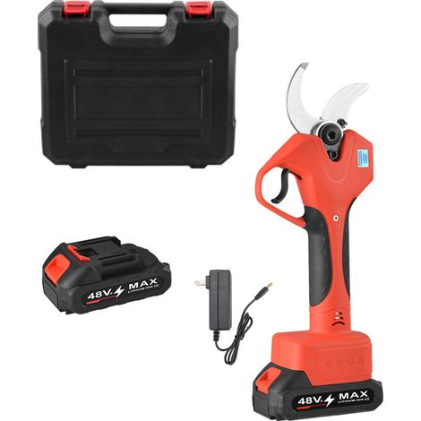 Sécateur Électrique Sans fil 48V, 30mm Secateur, Sécateur électrique avec Écran avec 1 Batteries