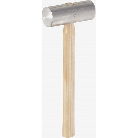 Marteau d'aluminium 128 x 60 mm manche en bois de frêne, Brun/Argent