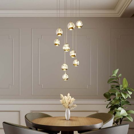 [NEUWERTIG] B-Ware Lucande Hängelampe Hängeleuchte Hayley LED Pendelleuchte Lampe gold Ø40cm (1/2)