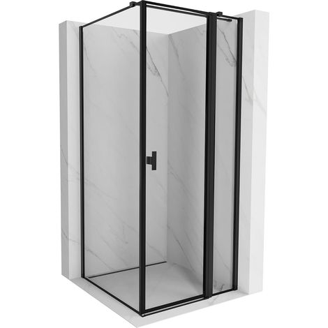 Mexen Mist T cabina de ducha abatible derecha 95 x 95 cm, marco negro, negro - 8A4T-095-095-70-70-P (1/5)