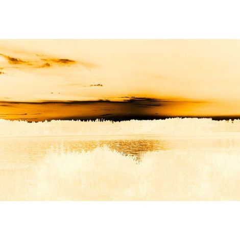 Papier peint panoramique jaune & beige abstrait Tapisserie panoramique mer & ciel jaune Papier peint panoramique paysage idéal cuisine (1/3)