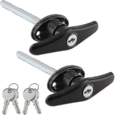 Ensemble de 2 verrous à poignée en T en alliage de zinc pour capot de camion, antivol et résistant aux intempéries pour caravanes, auvents et camping-cars, lot de 4 avec 4 clés (1/5)