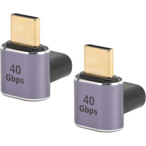 Adaptateur USB-C mâle vers femelle coudé à 90° (2 pièces) PD 100 W 40 Gbit/s HD 8K 60 Hz (1/5)