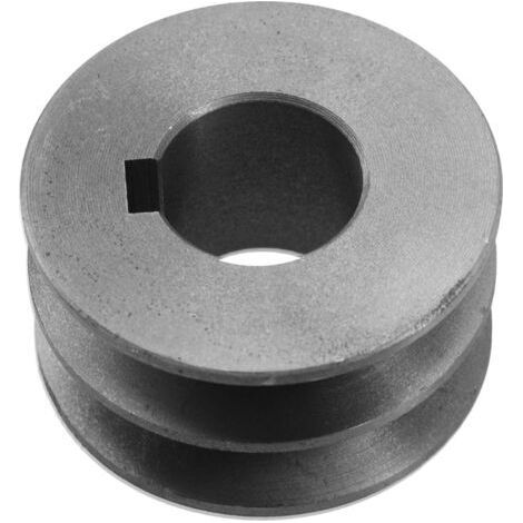 Poulie à double rainure en fonte, poulie à courroie trapézoïdale, poulie à courroie V en fonte, pour moteur, accessoire d'outils électriques (56 x 30 x 24 mm) (1/5)