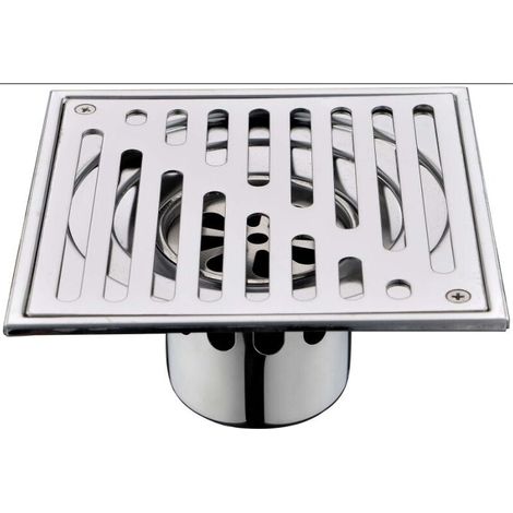 Siphon de Sol en Acier Inoxydable Anti-Odeur carré de Salle de Bain déchets Gate Égouttoir de Douche avec Grande Calibre, 150 150mm-LIAIKI (1/4)
